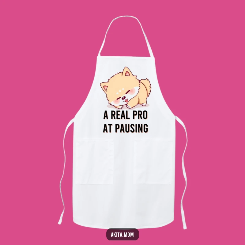 Funny Akita Roll Over Apron: Hilarious Kitchen Companion for Dog Lovers
