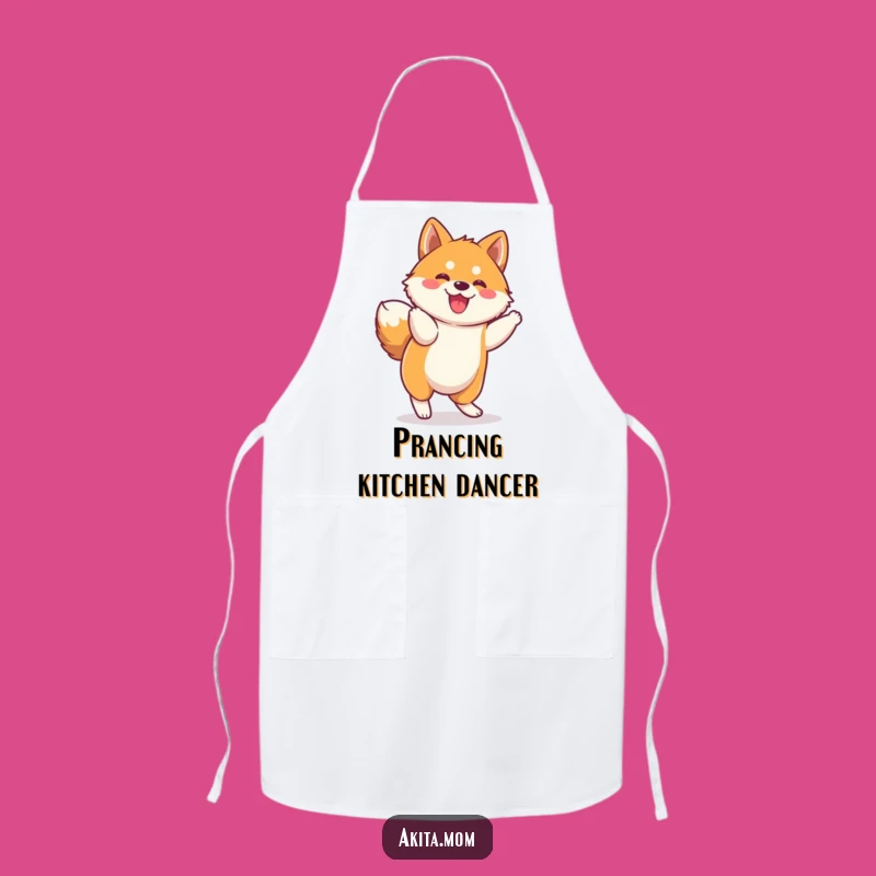 Funny Chef Kawaii Akita Prance Apron: Cook with Cute Dog Enthusiasm