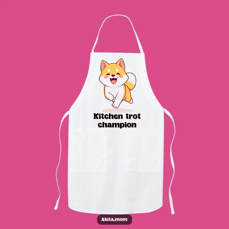 Cook with enthusiasm using this funny Akita apron. The kawaii Akita’s happy trot adds a playful energy to your time in the kitchen.