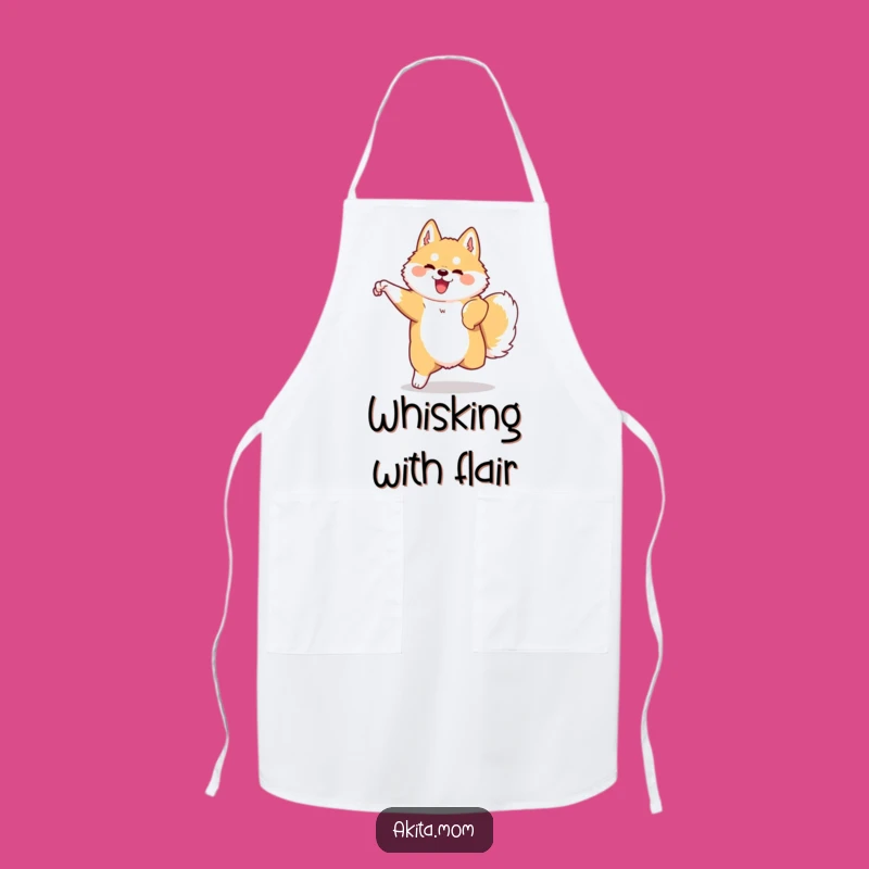 Funny Kawaii Akita Apron: Graceful Chef Dog