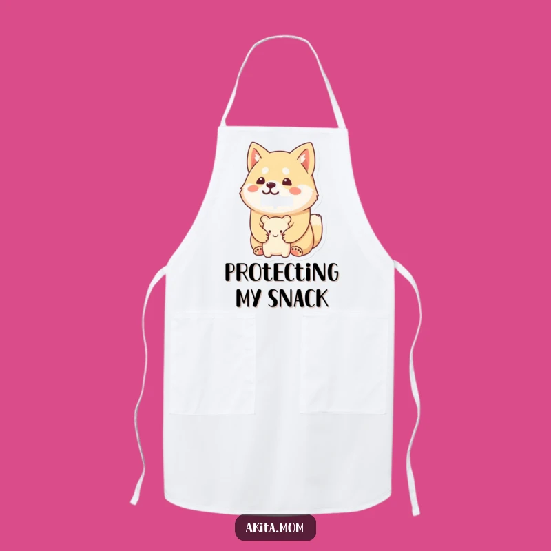 Funny Kawaii Akita Apron: Kitchen Guard Duty, Perfect Funny Gift!