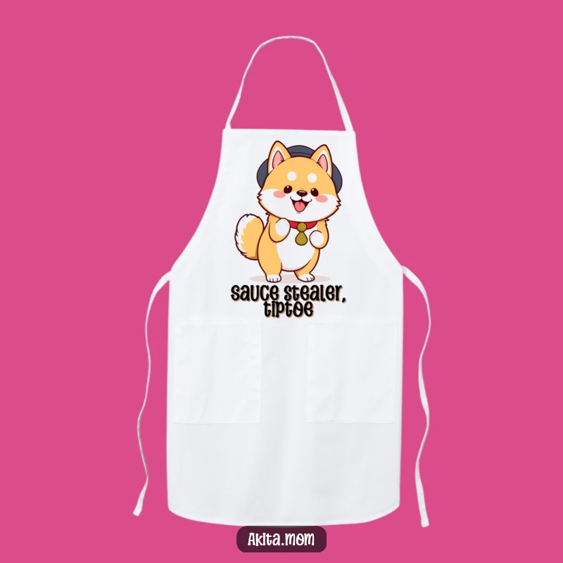 Funny Kawaii Akita Performing Tiptoe Apron - Kitchen Fun Gift