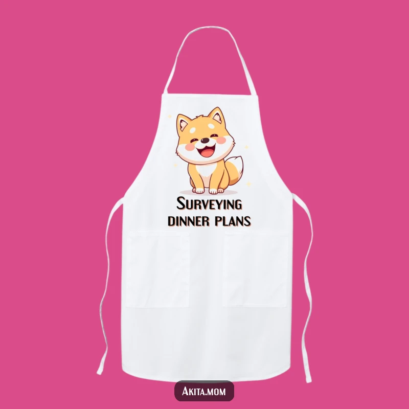 Funny Chef Akita Survey Apron: Cook with Alert Dog Enthusiasm