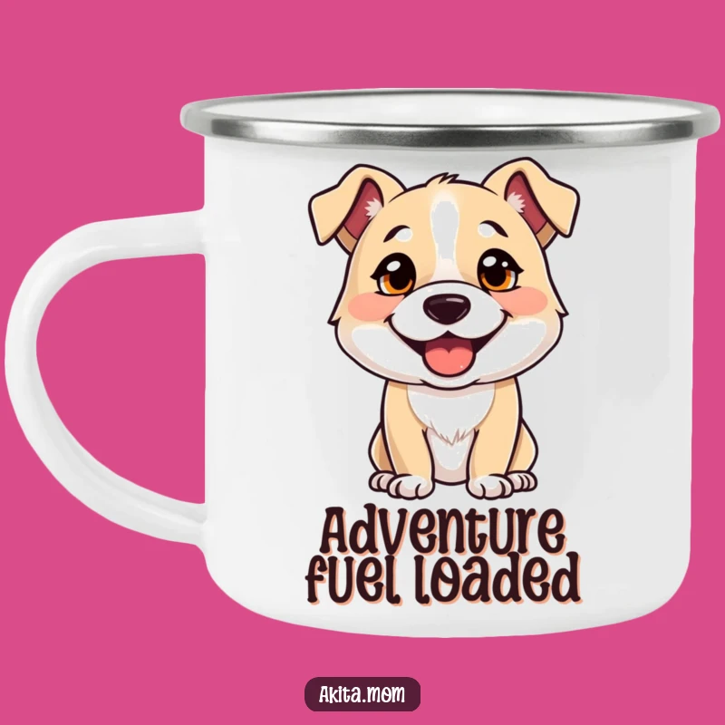 Funny Alert Dog Camping Mug: Strong, Happy Outdoor Pup - Gift