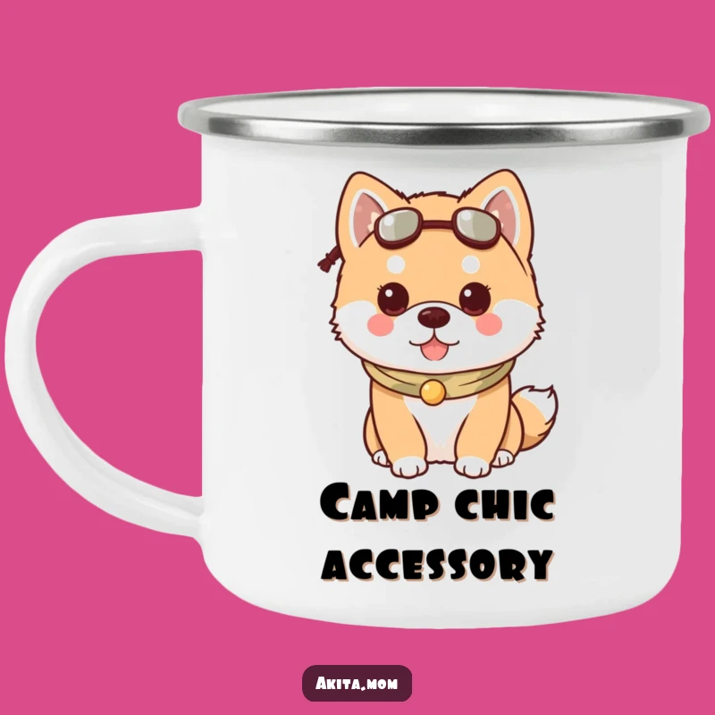 Funny Kawaii Akita Accessory Camping Mug: Stylish Outdoor Sips