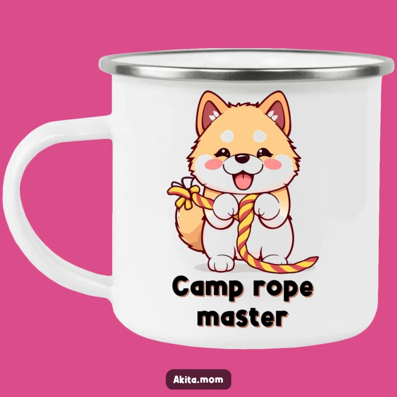 Funny Kawaii Akita Camp Mug: Adventure Fuel & Smiles, Perfect Funny Gift!