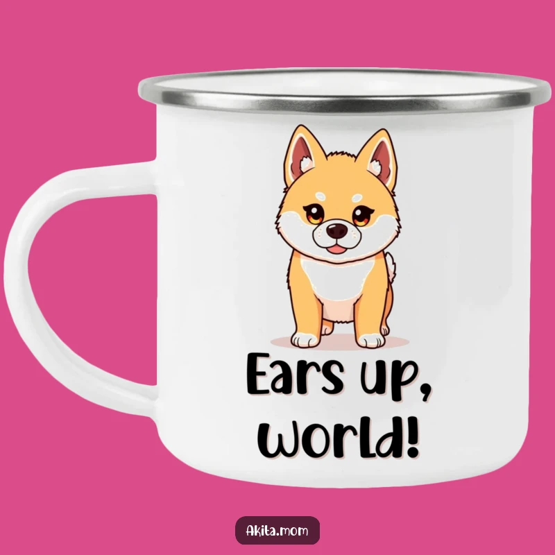 Funny Kawaii Akita Camping Mug: Proud Dog Adventure Companion