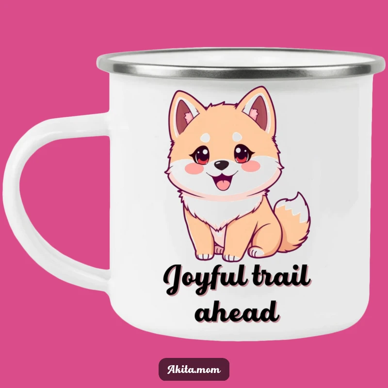 Funny Akita Camping Mug: Eager Dog Cup, Humorous Outdoor Gift