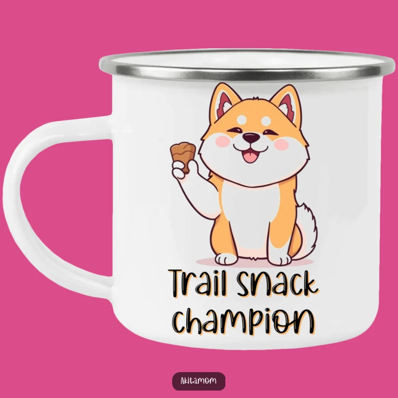 Funny Kawaii Akita Camping Mug: Durable Treat Holding Dog Cup, Outdoor Humor Gift