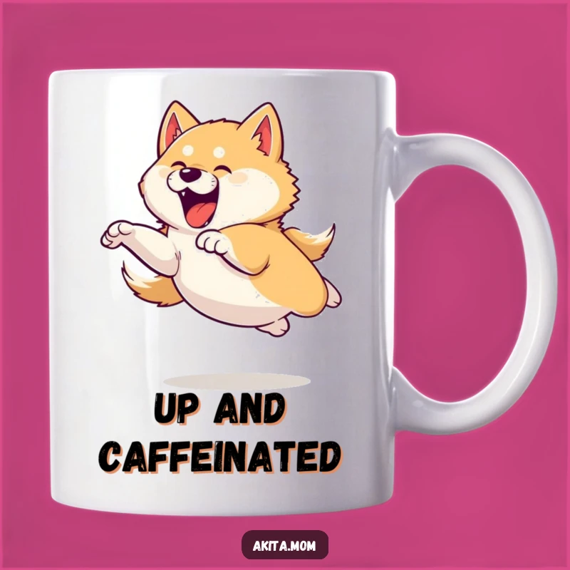 Funny Akita Leap Mug: Playful Power Jumper - Perfect Gift
