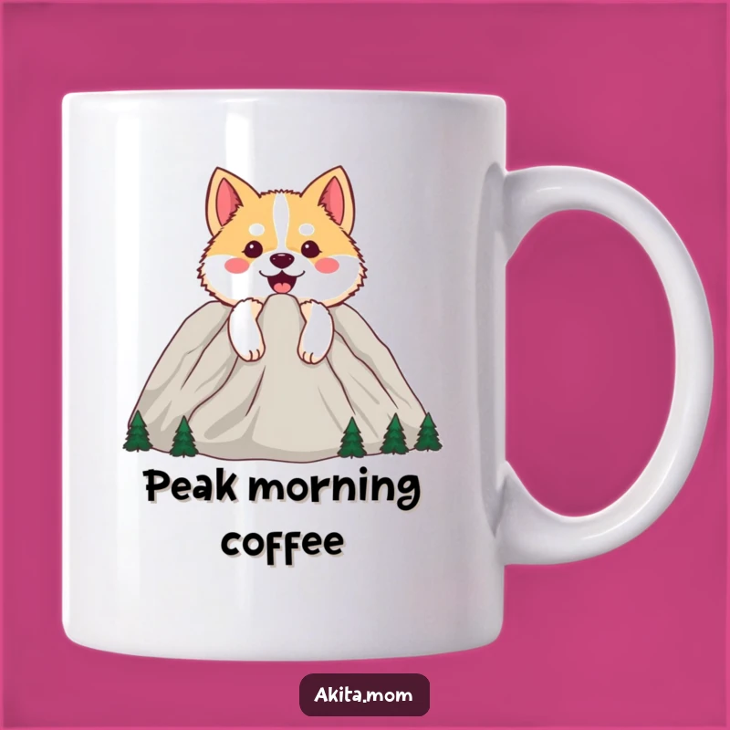Funny Happy Akita Mountain Mug: Adventure Dog Humor - Perfect Gift