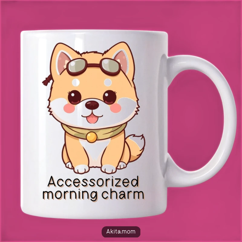 Funny Kawaii Akita Accessory Mug: Adorable Dog Style Perfect Gift