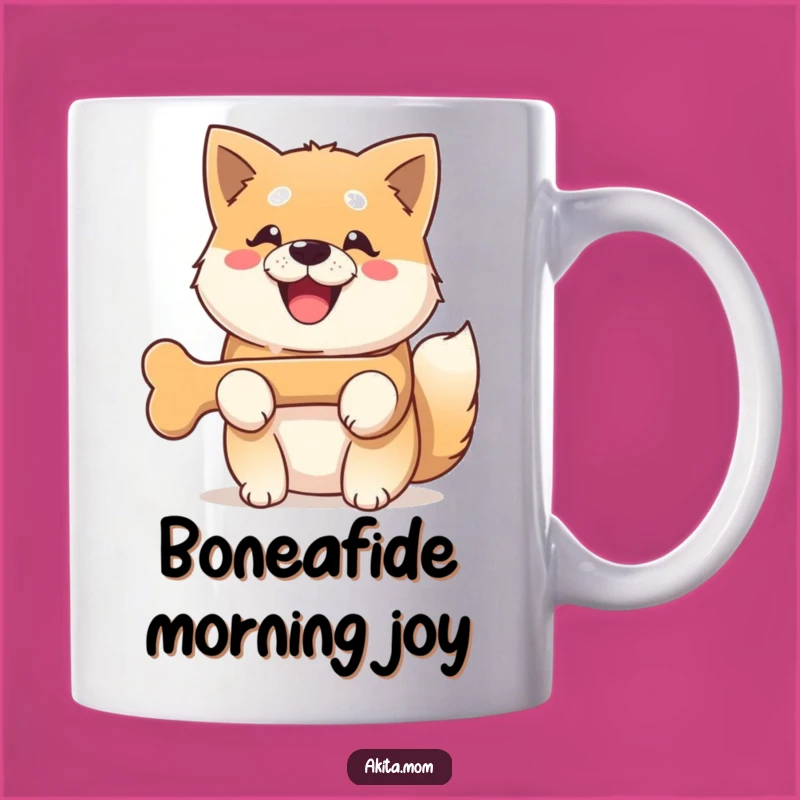 Funny Kawaii Akita Bone Mug: Happy Dog's Smile is the Perfect Gift