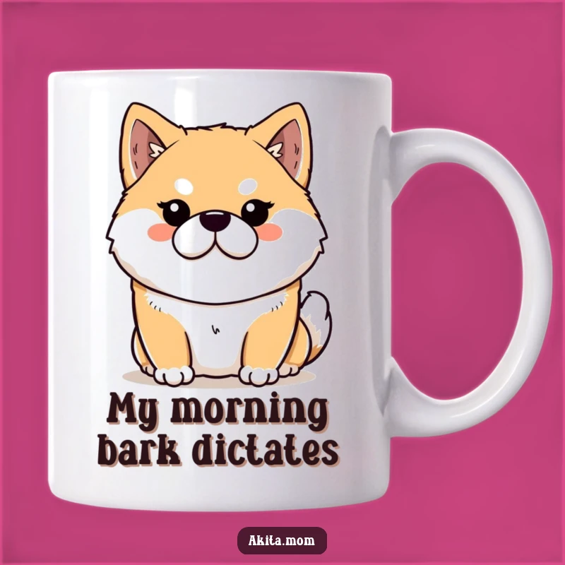 Funny Kawaii Akita Mug: Dignified & Loving Dog Art, Perfect Gift for Akita Lovers