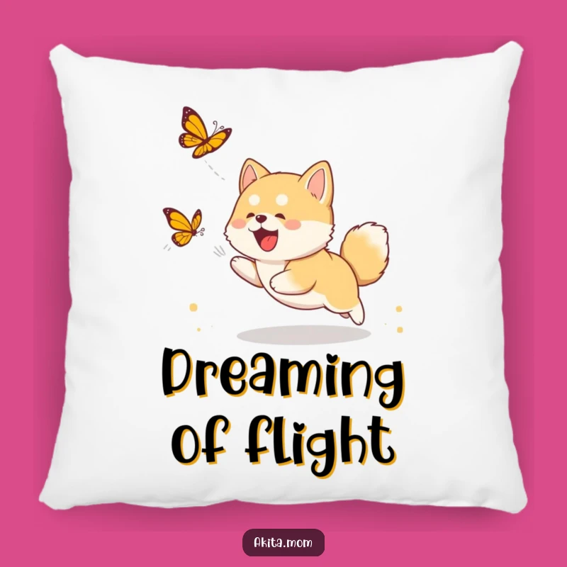 Soft Funny Akita Cub Butterfly Pillow - Cozy Puppy Accent Gift