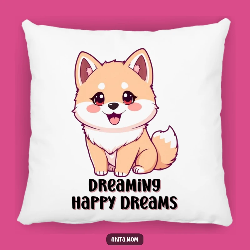 Funny Akita Pillow: Eager Dog Cushion, Comfy Humorous Home Accent Gift