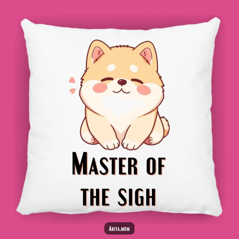 Rest your head on pure comfort and calm with this funny Akita pillow. The kawaii Akita’s contented sigh adds a touch of sweet serenity.