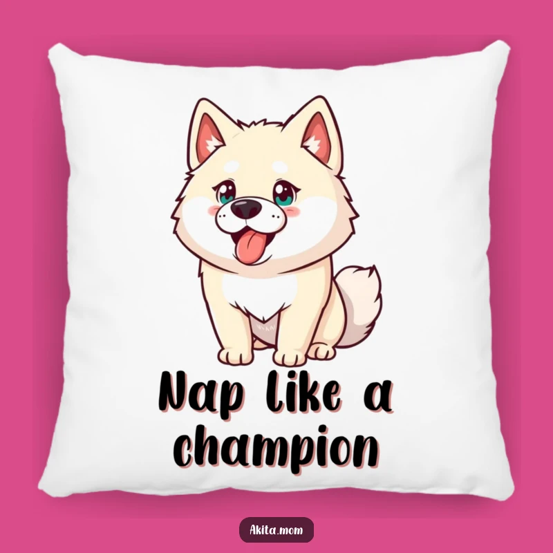 Funny Akita Pillow: Soft Energetic Dog Cushion, Comfy Humorous Home Decor Gift