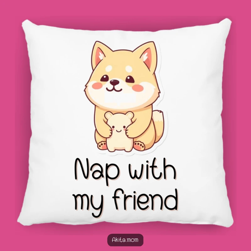 Comfy Funny Kawaii Akita Pillow: Guard Your Dreams, Perfect Funny Gift!