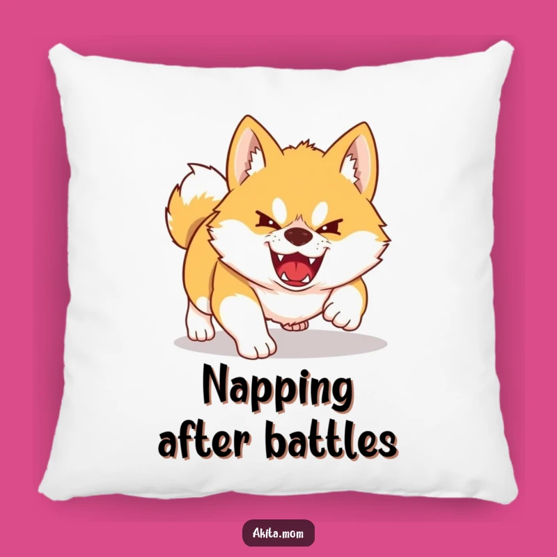 Funny Kawaii Akita Pillow: Playful Pounce Canine Comfort