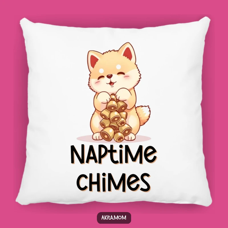 Soft Funny Akita Bell Balance Pillow - Cozy Puppy Accent Gift