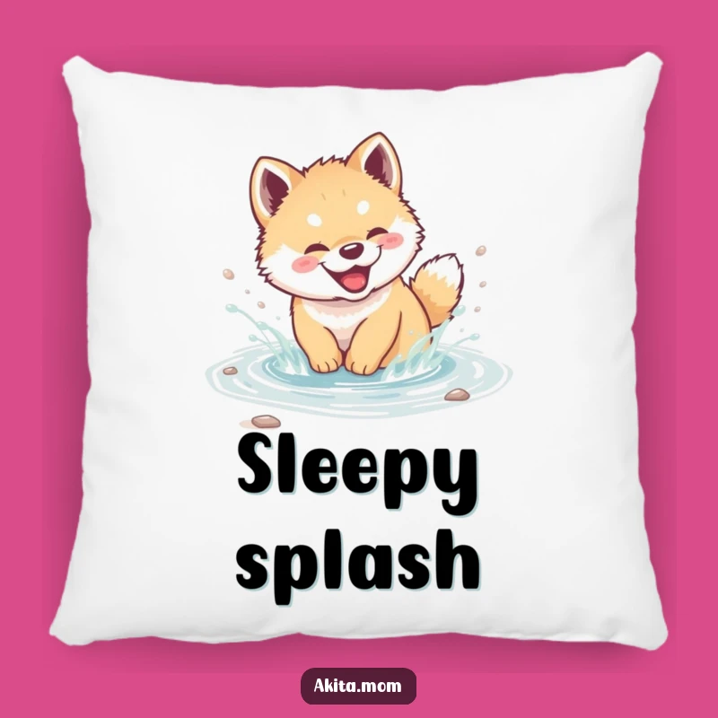 Soft Funny Akita Cub Splash Pillow - Cozy Puppy Accent Gift