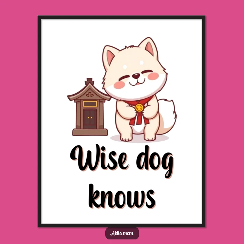 Funny Kawaii Akita Digital Print: Mystical Art, Instant Zen, Perfect Funny Gift!