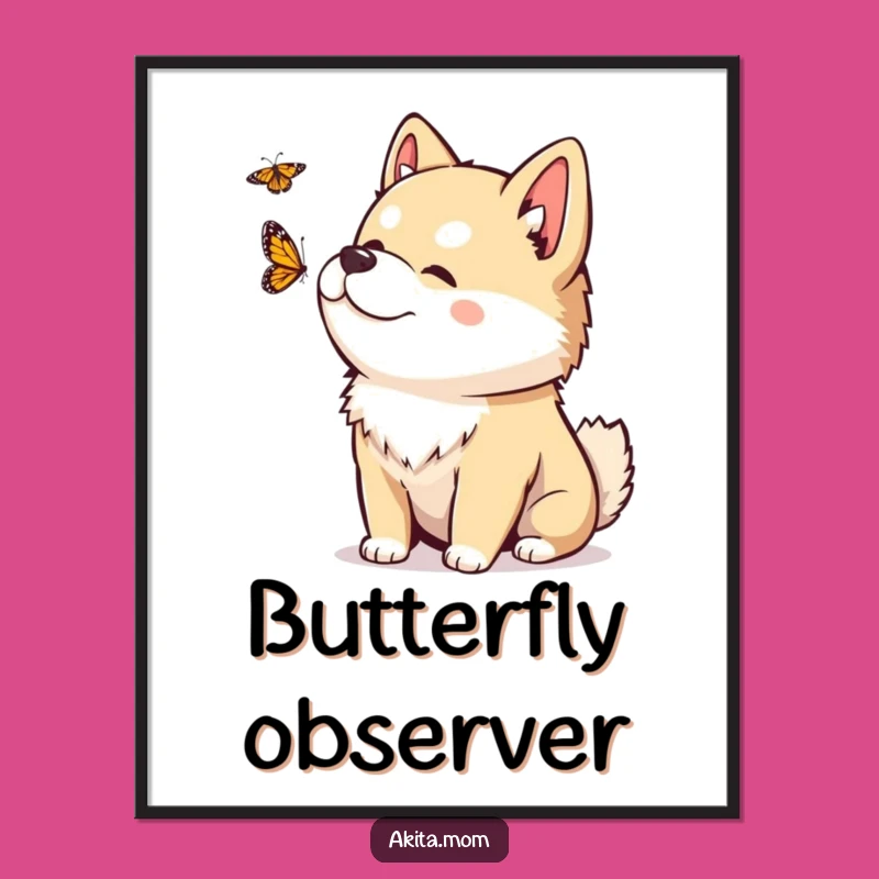 Funny Kawaii Akita Digital Print: Nature's Art, Instant Smiles, Perfect Funny Gift!