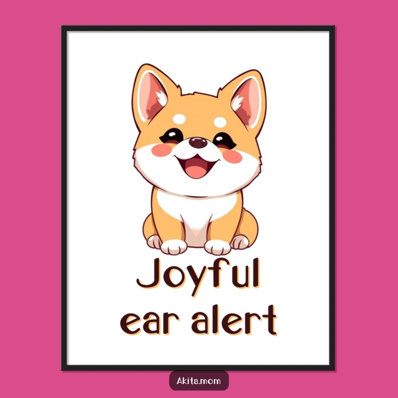 Funny Kawaii Akita Joyful Listener Digital Art - Instant Gift