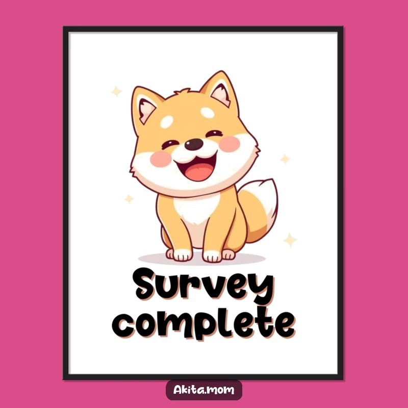 Funny Alert Akita Survey Print: Instant Joyful Vigilance for Your Walls