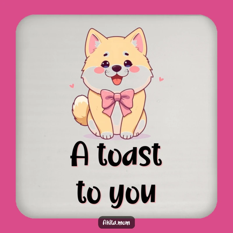 Funny Akita Coaster Set: Bowing Dog Protection, Humorous Table Gift