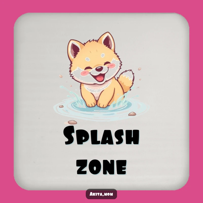 Funny Akita Cub Splash Coaster - Cute Puppy Table Protector Gift