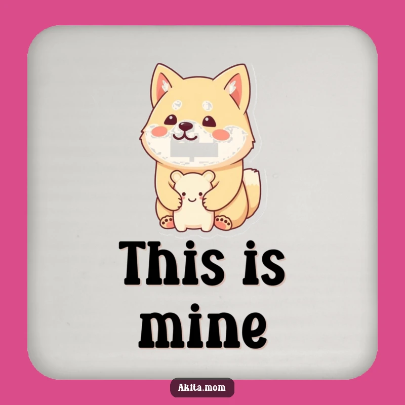 Funny Kawaii Akita Coaster Set: Guard Your Surfaces, Perfect Funny Gift!