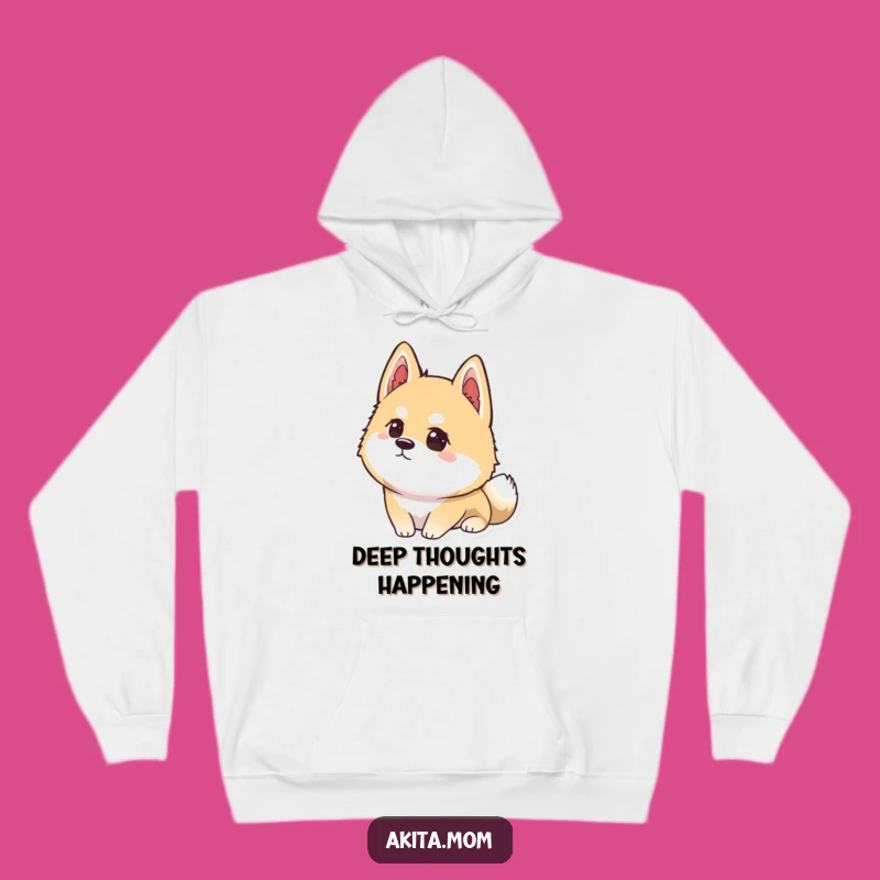Cozy Funny Kawaii Akita Focus Hoodie: Intense Dog Comfort, Concentrated Akita Apparel Gift