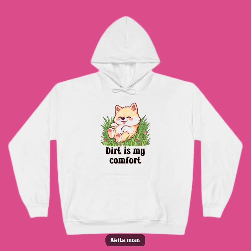 Cozy Funny Kawaii Akita Grass Hoodie: Embrace Playful Vibes