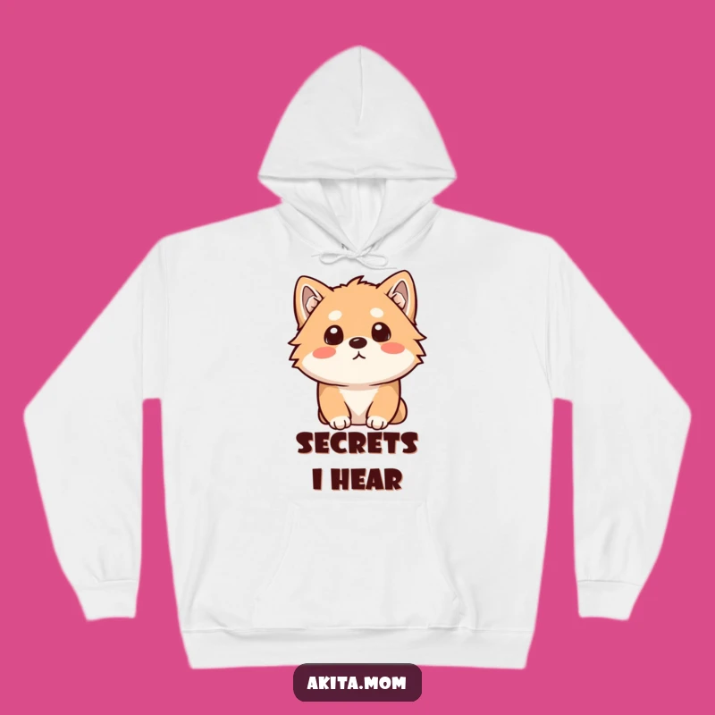 Cozy Funny Kawaii Akita Hoodie: Curious Listening Dog Apparel