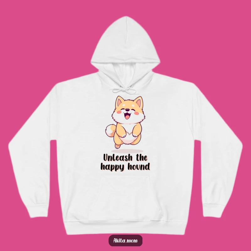 Cozy Funny Kawaii Akita Hoodie: Happy Barking Dog Sweatshirt, Perfect Winter Gift