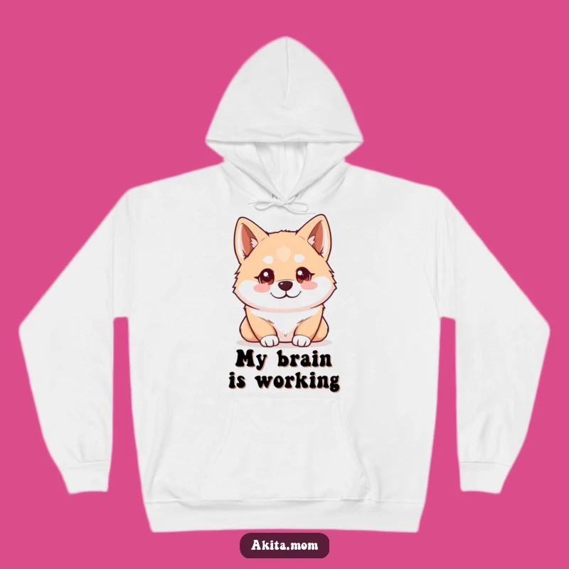 Cozy Funny Kawaii Akita Observing Hoodie: Smart Dog Comfort Gift!