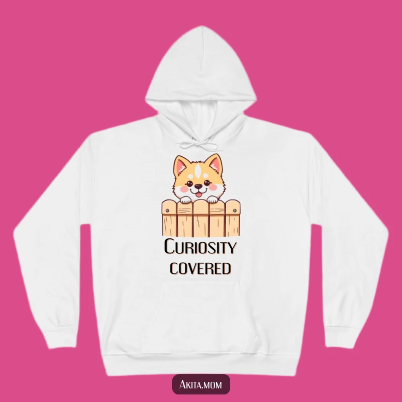 Cozy Funny Kawaii Akita Peeking Hoodie: Warm & Hilarious Dog Gift for Akita Lovers