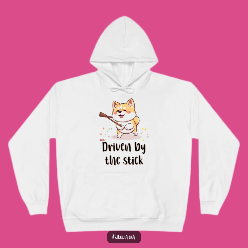Cozy Funny Kawaii Akita Stick Hunter Hoodie: Warm Your Focus