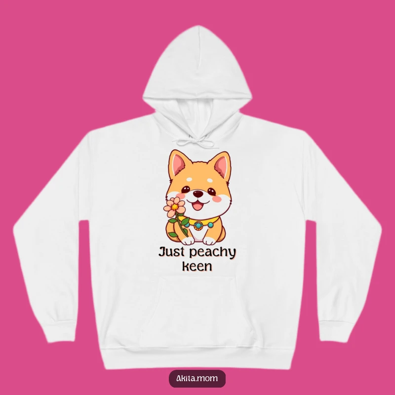 Cozy Funny Kawaii Akita Flower Hoodie: Warm and Cute Dog Gift