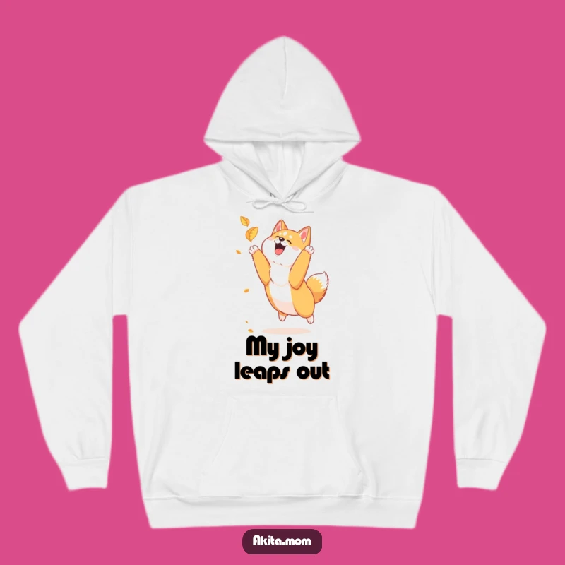 Funny Akita Leaf Chase Hoodie: Cozy Fun for Akita Lovers