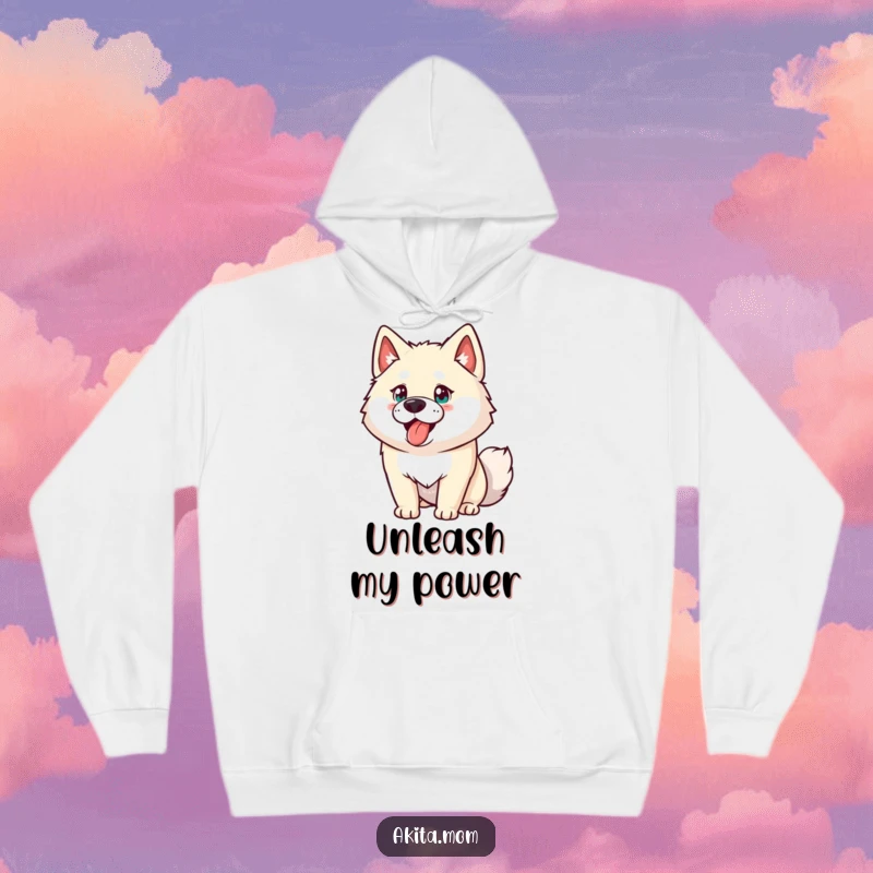 Funny Akita hoodie featuring a vibrant and energetic dog design. A warm and humorous clothing gift for Akita fans.