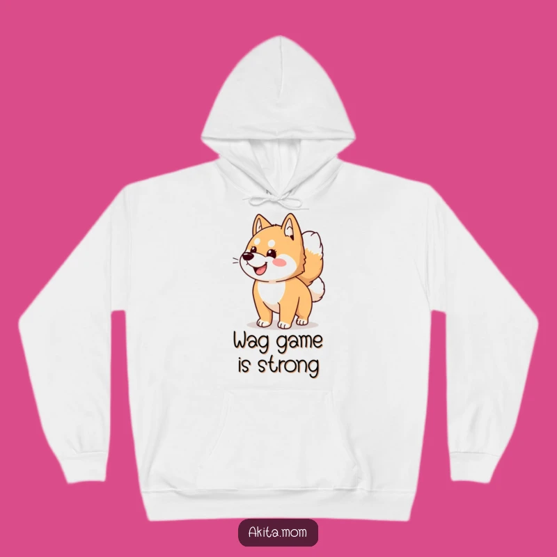 Cozy Funny Kawaii Akita Dog Wagging Tail Hoodie - Warm & Humorous Gift!