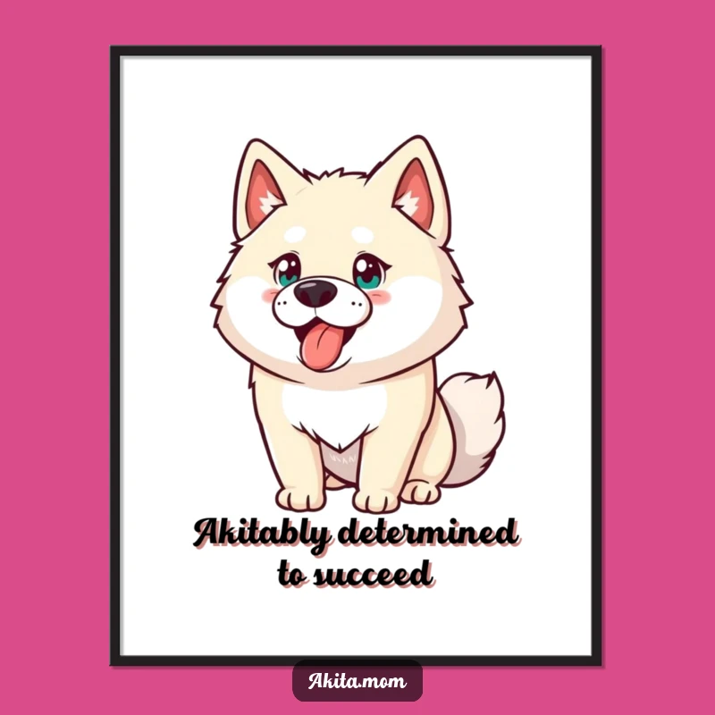 Free Printable Akita Wall Art: Determined Dog Power, Energetic Downloadable Art Gift