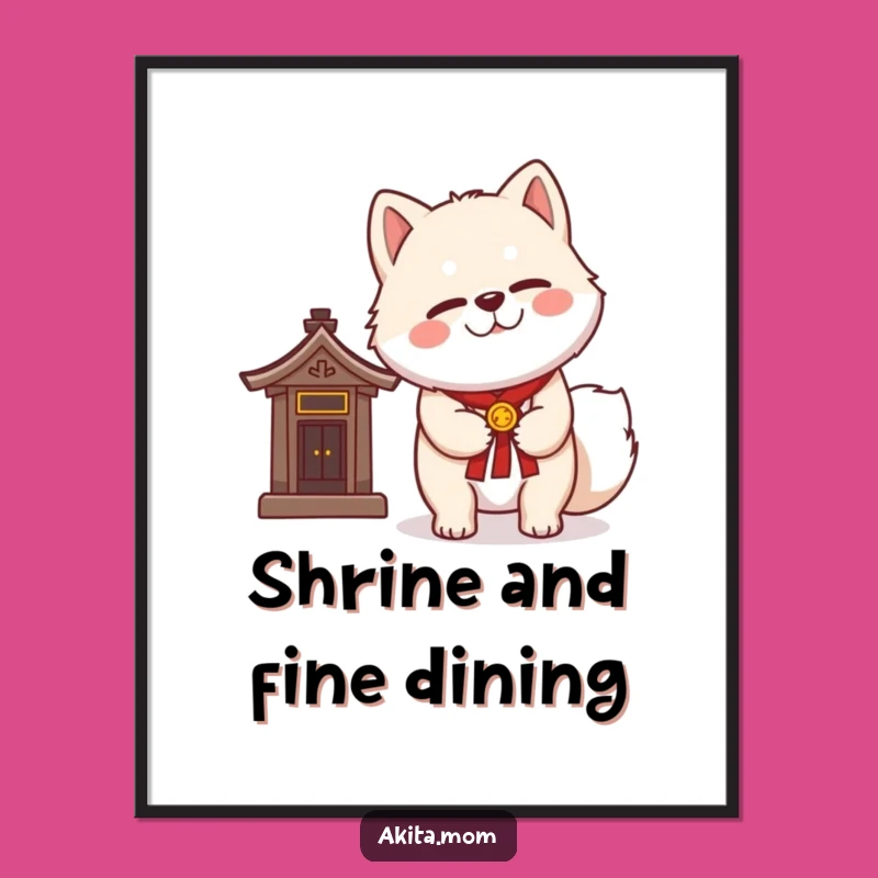 Free Printable Akita Wall Art: Shrine & Wink, Funny Downloadable Decor