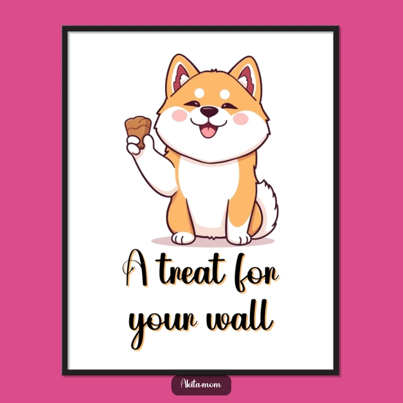 Add humor to your walls with this Free Printable Wall Art of a proud Kawaii Akita. Print at Home today!