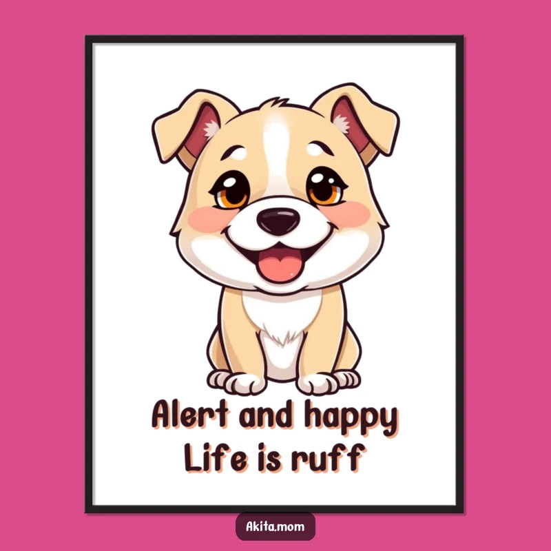 Funny Free Printable Wall Art: Alert Dog Decor, Downloadable Art for Home