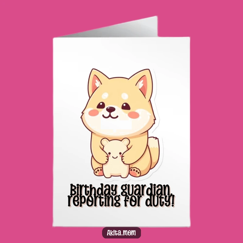 Free Printable Akita Birthday Card: Guard Dog Toy, Funny DIY Gift