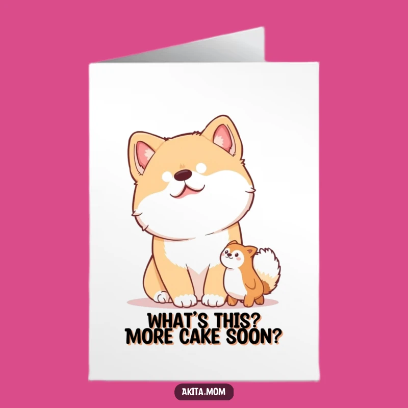 Free Printable Akita Birthday Card: Curious Dog, Perfect DIY Downloadable Gift